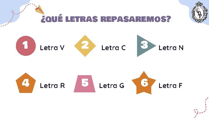 ¿qué letras repasaremos? 1 Letra V 2 Letra C 3 Letra N 4 Letra