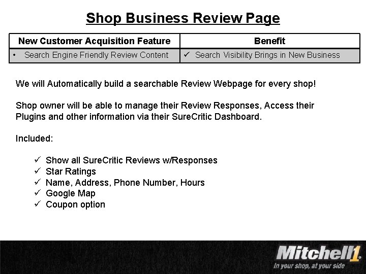 Shop Business Review Page New Customer Acquisition Feature • Search Engine Friendly Review Content