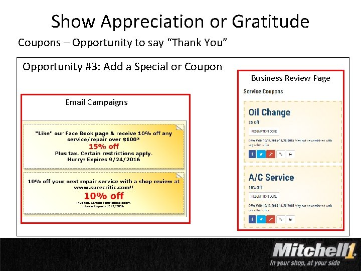 Show Appreciation or Gratitude Coupons – Opportunity to say “Thank You” Opportunity #3: Add