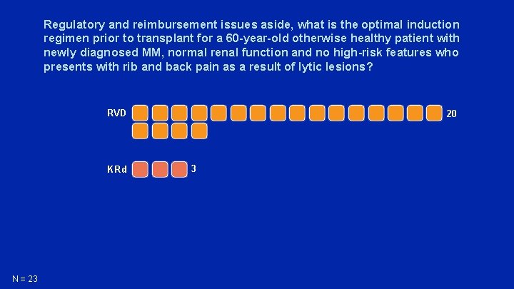 Regulatory and reimbursement issues aside, what is the optimal induction regimen prior to transplant