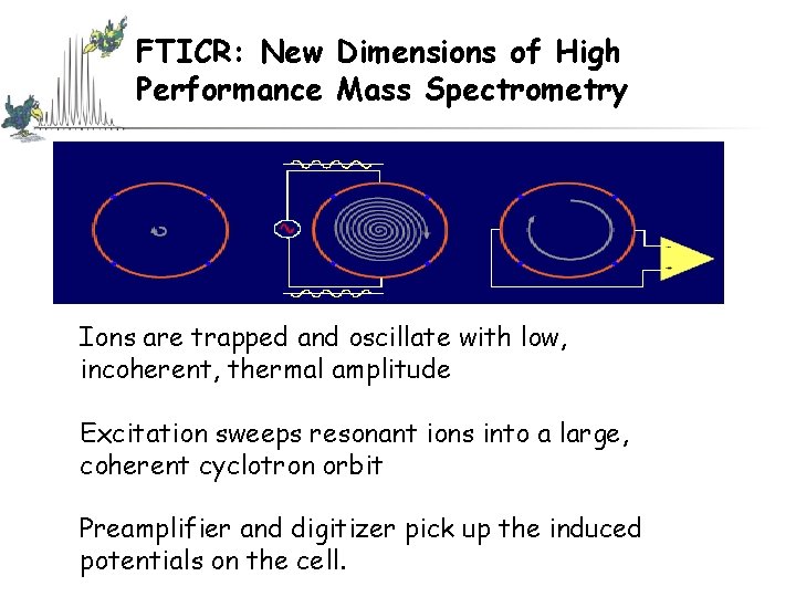 FTICR: New Dimensions of High Performance Mass Spectrometry Ions are trapped and oscillate with FTICR: New Dimensions of High Performance Mass Spectrometry Ions are trapped and oscillate with