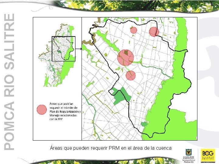 POMCA RIO SALITRE Áreas que pueden requerir PRM en el área de la cuenca