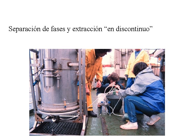 Separación de fases y extracción “en discontinuo” Separación de fases y extracción “en discontinuo”