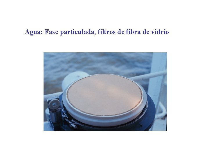 Agua: Fase particulada, filtros de fibra de vidrio Agua: Fase particulada, filtros de fibra de vidrio