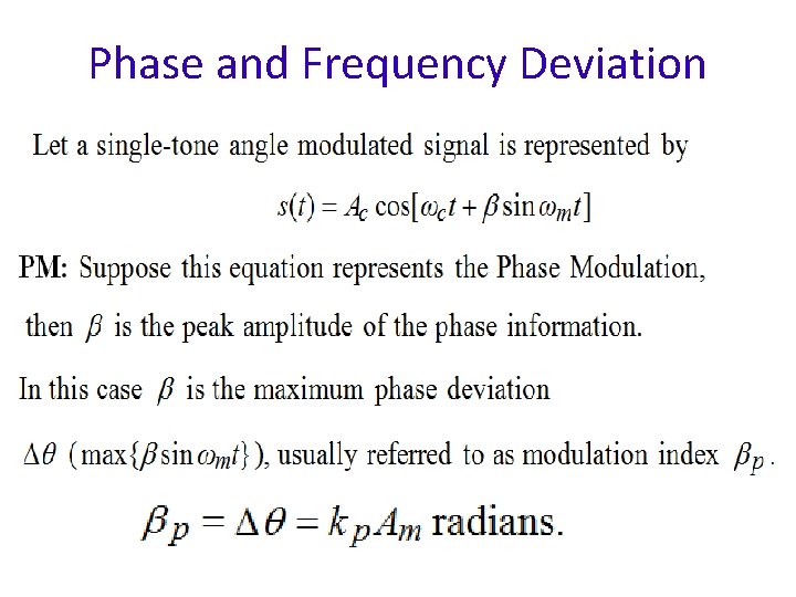 Phase and Frequency Deviation 
