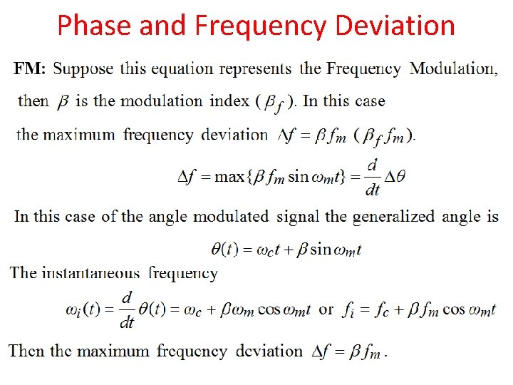 Phase and Frequency Deviation 