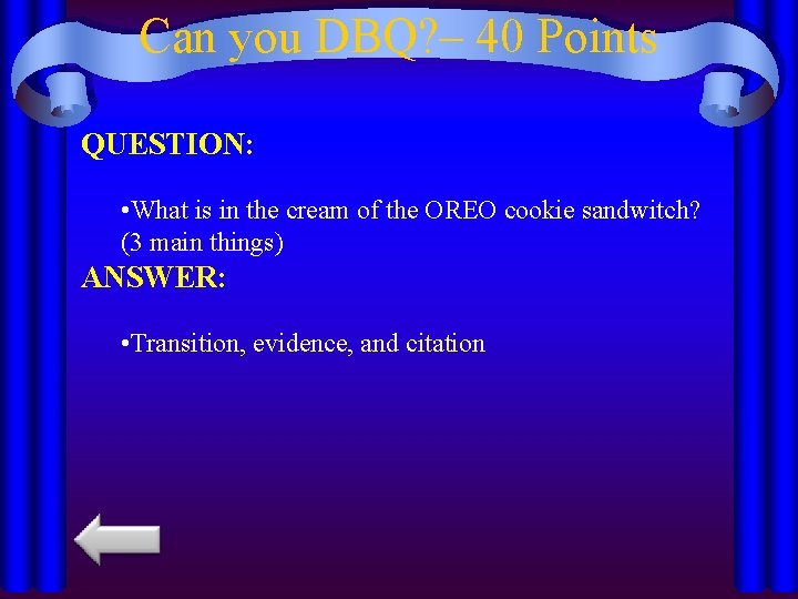 Can you DBQ? – 40 Points QUESTION: • What is in the cream of