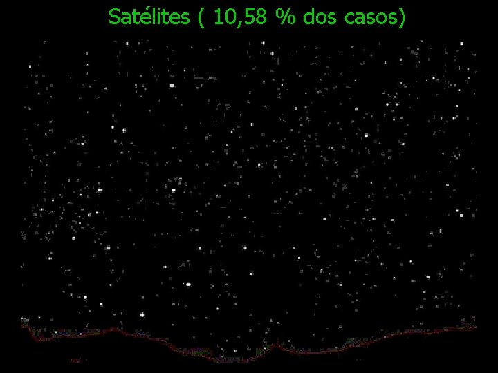 Satélites ( 10, 58 % dos casos) 