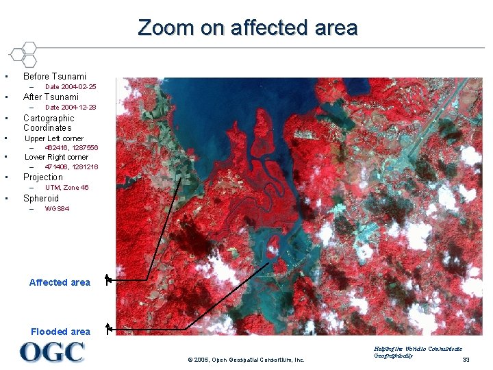 Zoom on affected area • Before Tsunami – • Date 2004 -02 -25 After