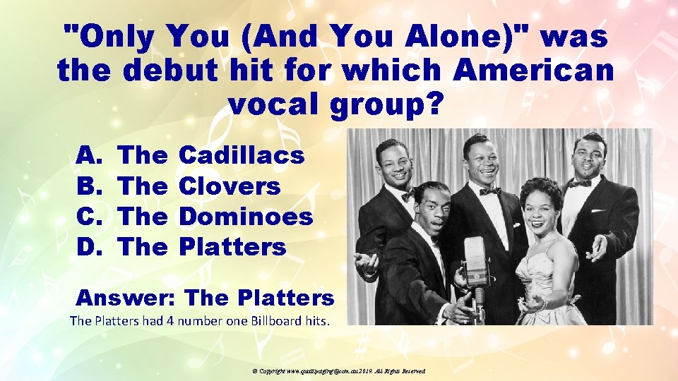 "Only You (And You Alone)" was the debut hit for which American vocal group?