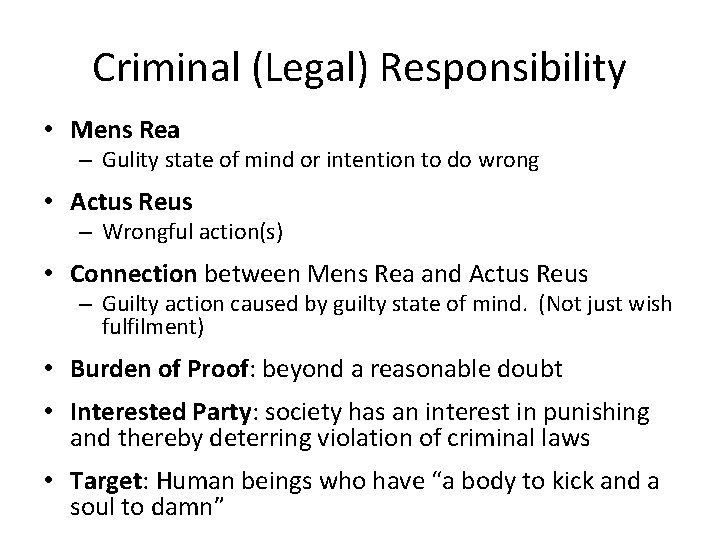 Moral and Legal Responsibility in Biomatrix Summary of
