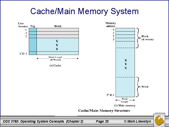 Cache/Main Memory System CGS 3763: Operating System Concepts (Chapter 2) Page 25 © Mark