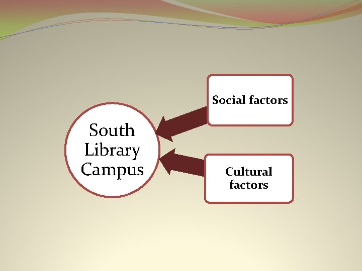 Social factors South Library Campus Cultural factors 