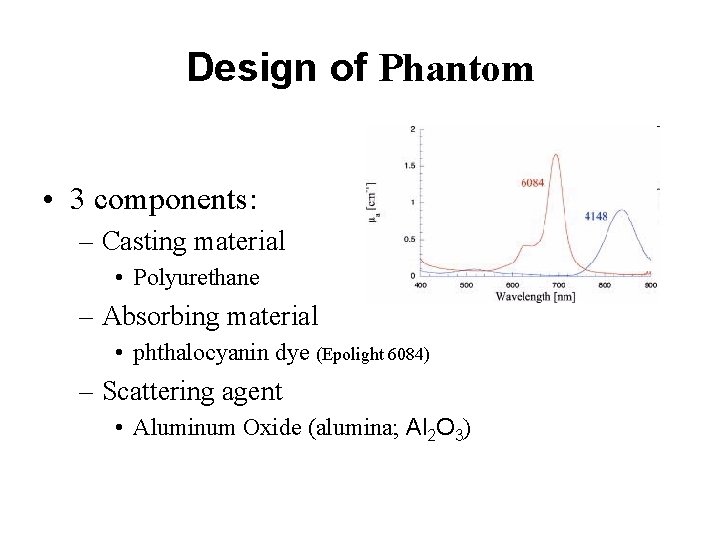 Design of Phantom • 3 components: – Casting material • Polyurethane – Absorbing material