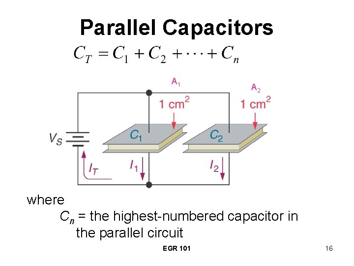 Parallel Capacitors A 1 A 2 where Cn = the highest-numbered capacitor in the