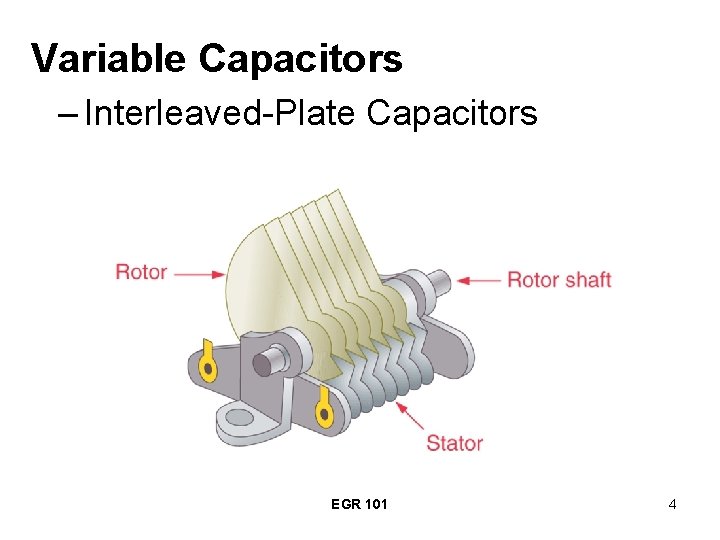 Variable Capacitors – Interleaved-Plate Capacitors EGR 101 4 