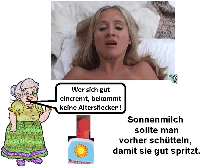 Wer sich gut eincremt, bekommt keine Altersflecken! Sonnenmilch sollte man vorher schütteln, 0 damit Wer sich gut eincremt, bekommt keine Altersflecken! Sonnenmilch sollte man vorher schütteln, 0 damit