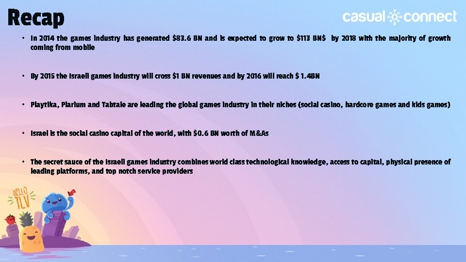 Recap • In 2014 the games industry has generated $83. 6 BN and is