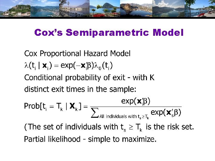 Cox’s Semiparametric Model 