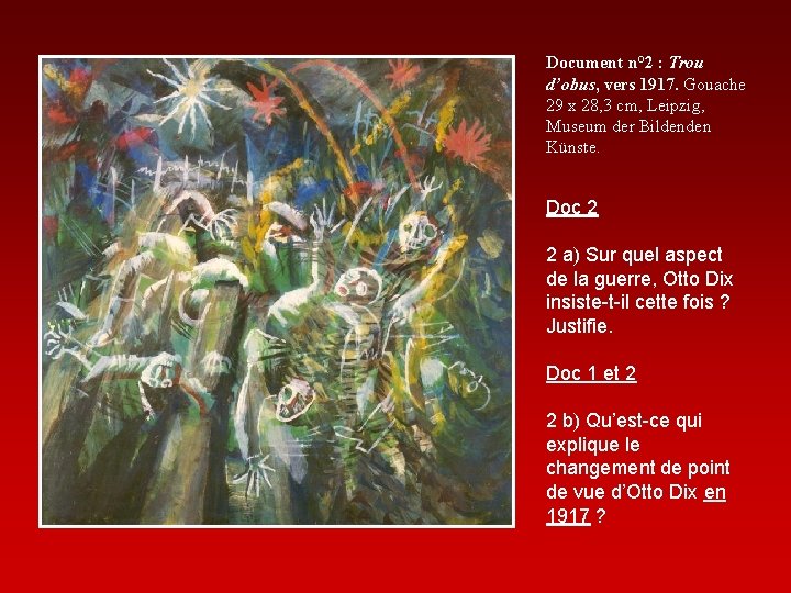 Document n° 2 : Trou d’obus, vers 1917. Gouache 29 x 28, 3 cm,