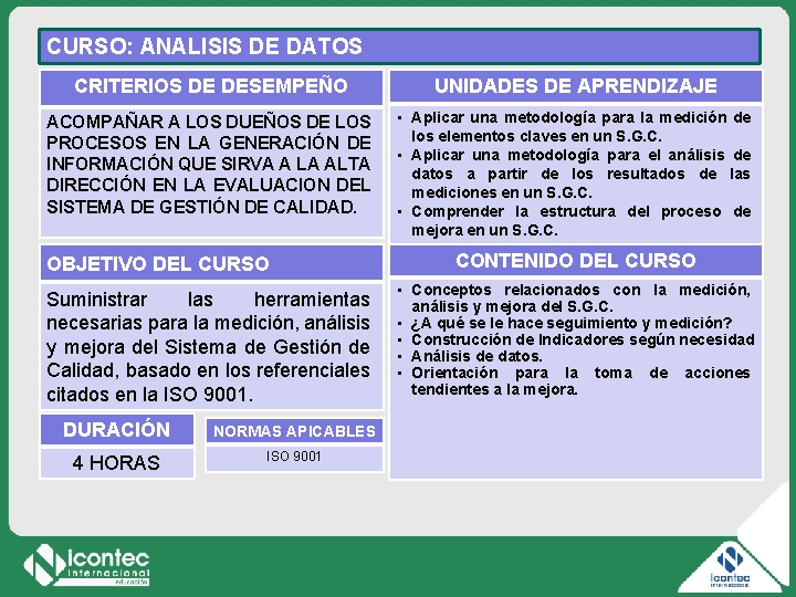 CURSO: ANALISIS DE DATOS CRITERIOS DE DESEMPEÑO UNIDADES DE APRENDIZAJE ACOMPAÑAR A LOS DUEÑOS CURSO: ANALISIS DE DATOS CRITERIOS DE DESEMPEÑO UNIDADES DE APRENDIZAJE ACOMPAÑAR A LOS DUEÑOS
