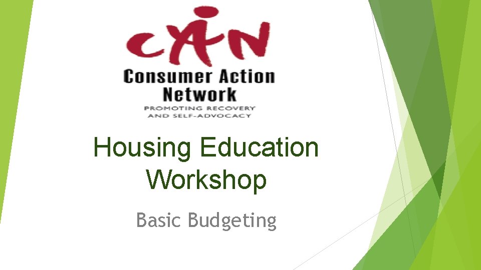 Housing Education Workshop Basic Budgeting 