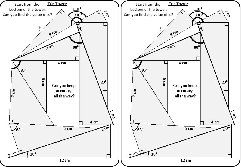 Trig Tower 1 cm m 8 c 9 cm 88° 4 cm m m