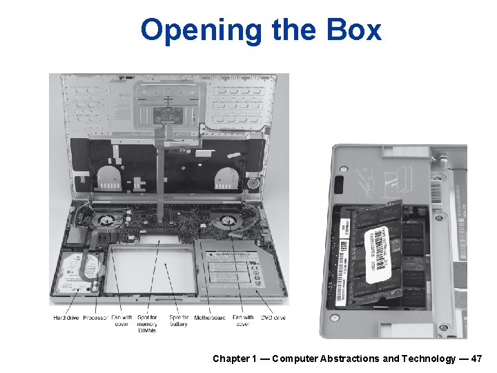 Opening the Box Chapter 1 — Computer Abstractions and Technology — 47 Opening the Box Chapter 1 — Computer Abstractions and Technology — 47