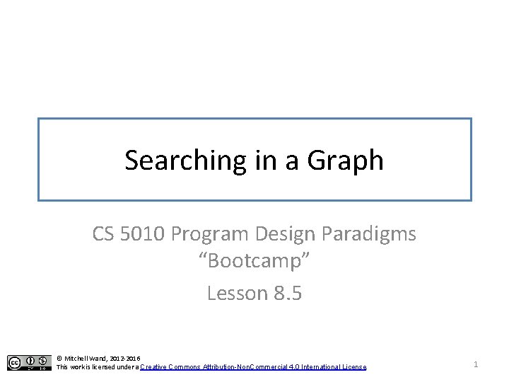 Searching in a Graph CS 5010 Program Design Paradigms “Bootcamp” Lesson 8. 5 ©