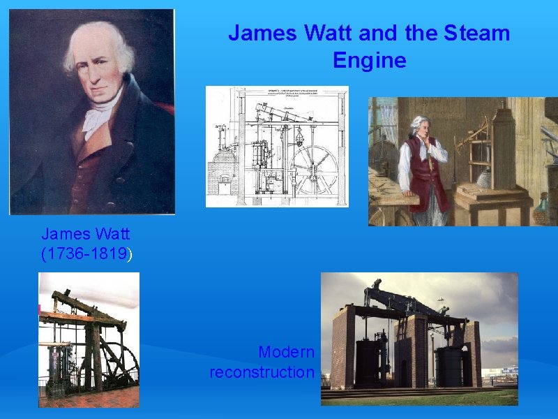 James Watt and the Steam Engine James Watt (1736 -1819) Modern reconstruction 