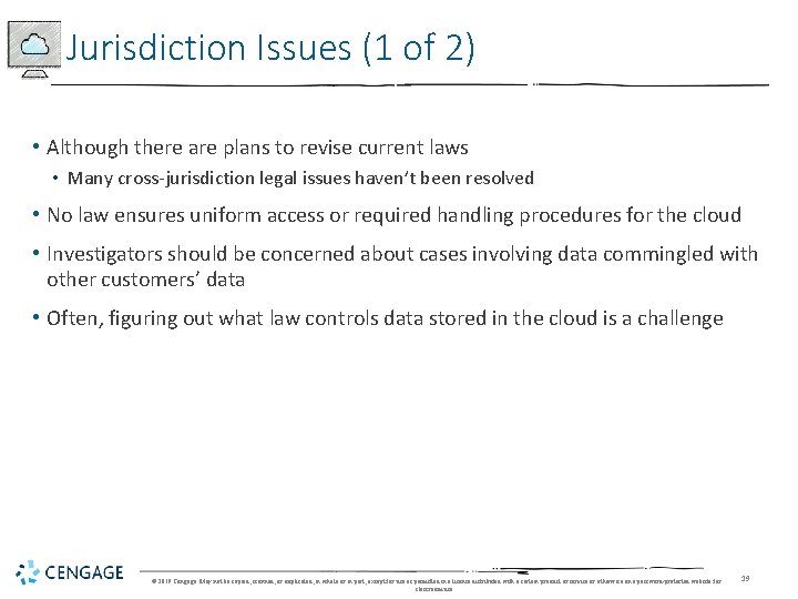 Jurisdiction Issues (1 of 2) • Although there are plans to revise current laws