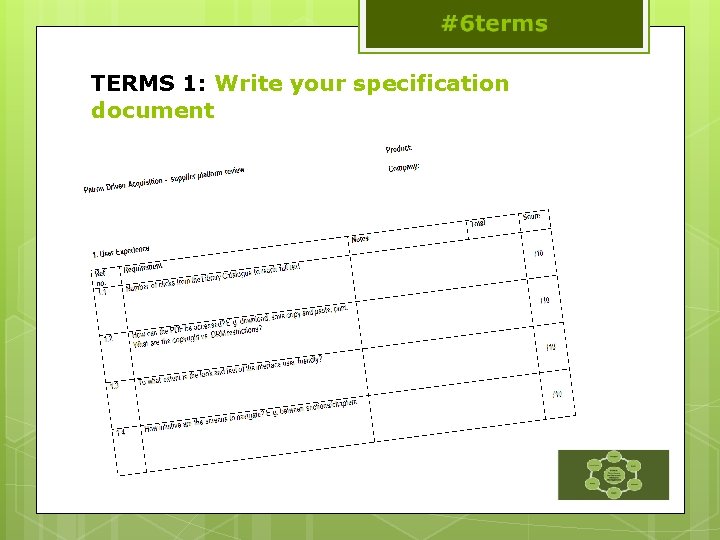 TERMS 1: Write your specification document 