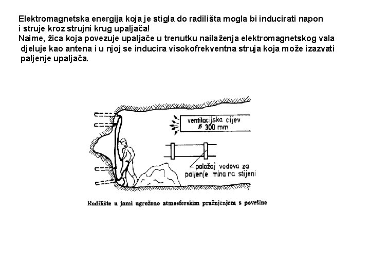 Elektromagnetska energija koja je stigla do radilišta mogla bi inducirati napon i struje kroz Elektromagnetska energija koja je stigla do radilišta mogla bi inducirati napon i struje kroz