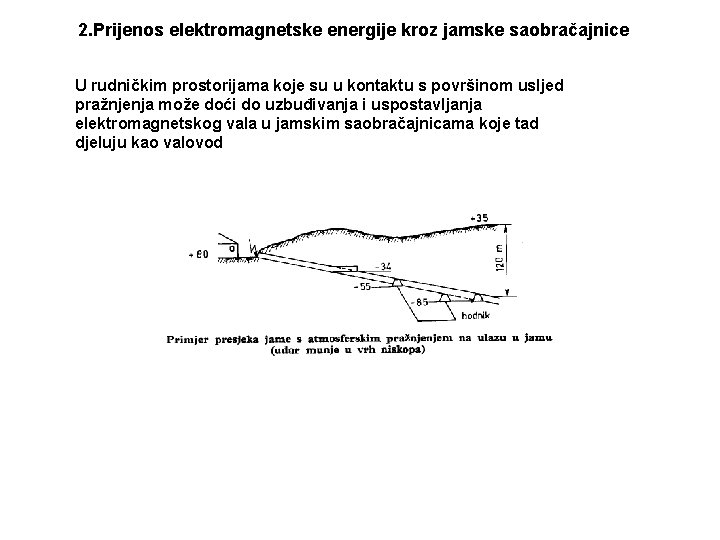 2. Prijenos elektromagnetske energije kroz jamske saobračajnice U rudničkim prostorijama koje su u kontaktu