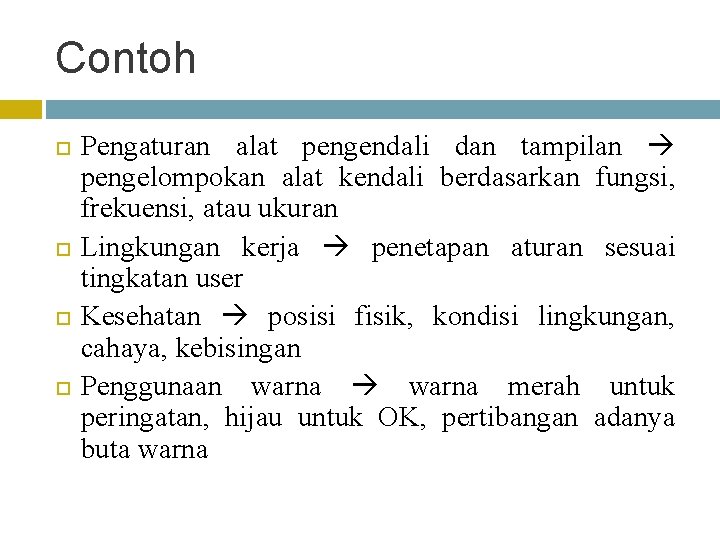 Contoh Pengaturan alat pengendali dan tampilan pengelompokan alat kendali berdasarkan fungsi, frekuensi, atau ukuran
