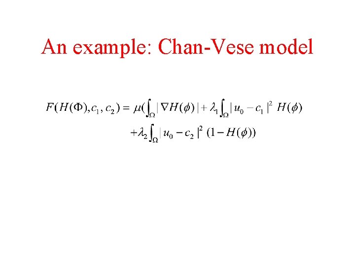 An example: Chan-Vese model 