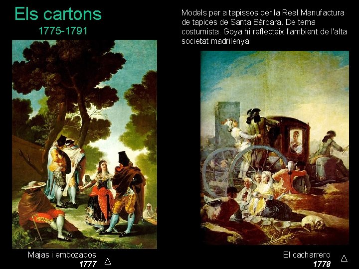 Els cartons 1775 -1791 Majas i embozados 1777 Models per a tapissos per la