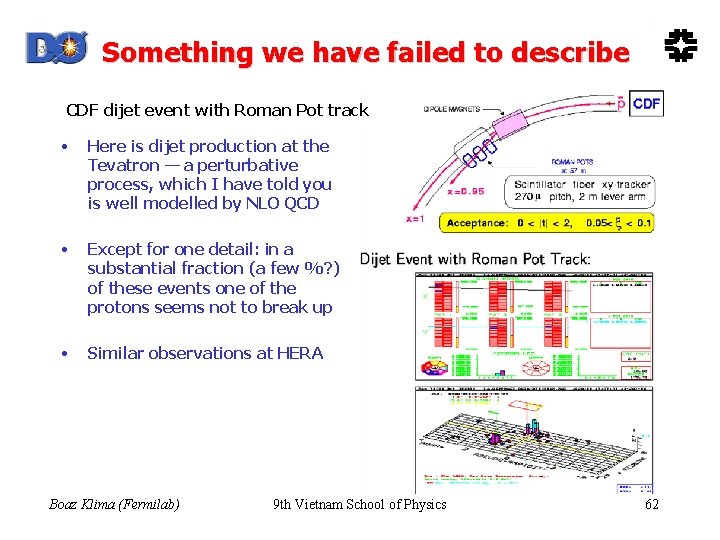 Something we have failed to describe CDF dijet event with Roman Pot track •