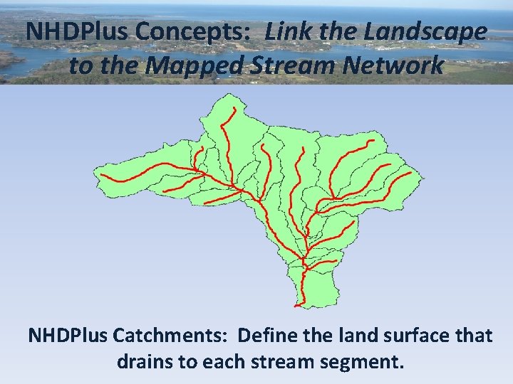 NHDPlus Concepts: Link the Landscape to the Mapped Stream Network NHDPlus Catchments: Define the