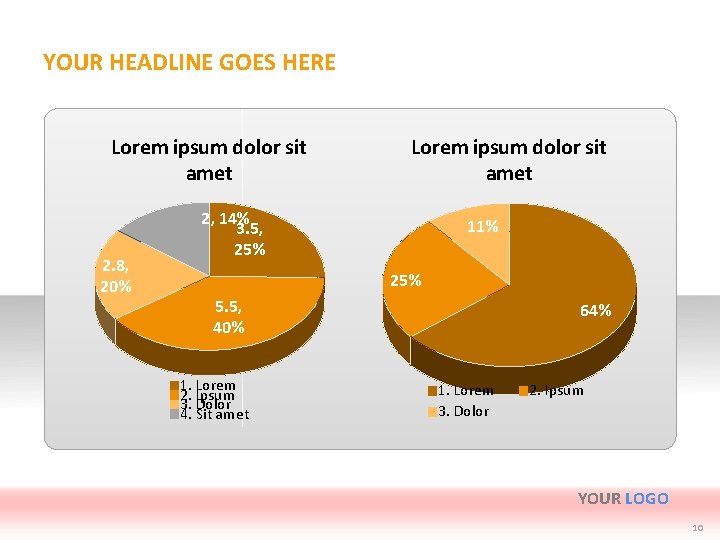 YOUR HEADLINE GOES HERE Lorem ipsum dolor sit amet 2. 8, 20% Lorem ipsum