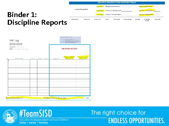 Binder 1: Discipline Reports 