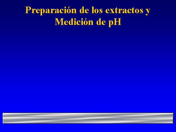 Preparación de los extractos y Medición de p. H 