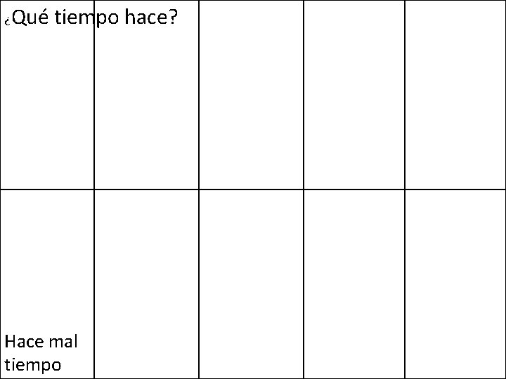 ¿ Qué tiempo hace? Hace mal tiempo 