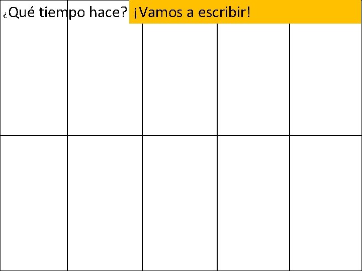 ¿ Qué tiempo hace? ¡Vamos a escribir! 