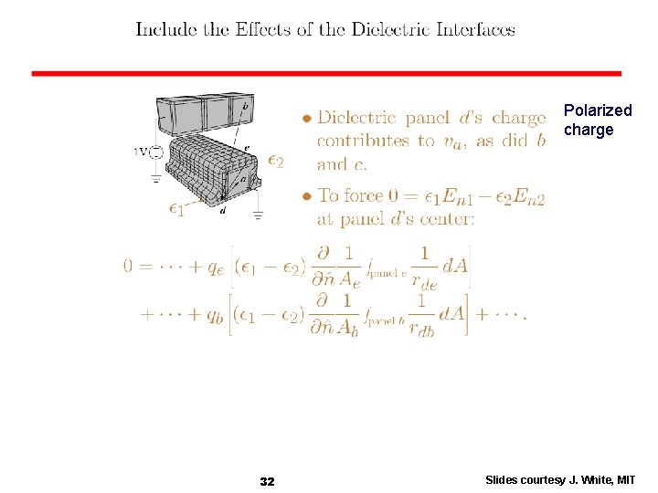 Polarized charge 32 Slides courtesy J. White, MIT 