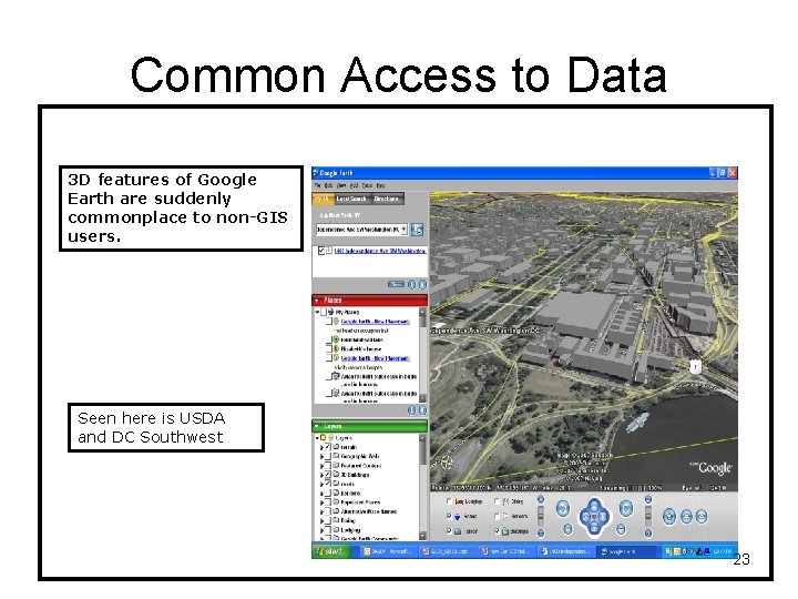 Common Access to Data 3 D features of Google Earth are suddenly commonplace to