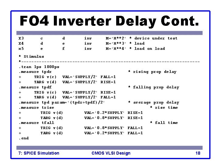 FO 4 Inverter Delay Cont. X 3 X 4 x 5 c d e