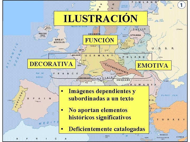 ILUSTRACIÓN FUNCIÓN DECORATIVA EMOTIVA • Imágenes dependientes y subordinadas a un texto • No