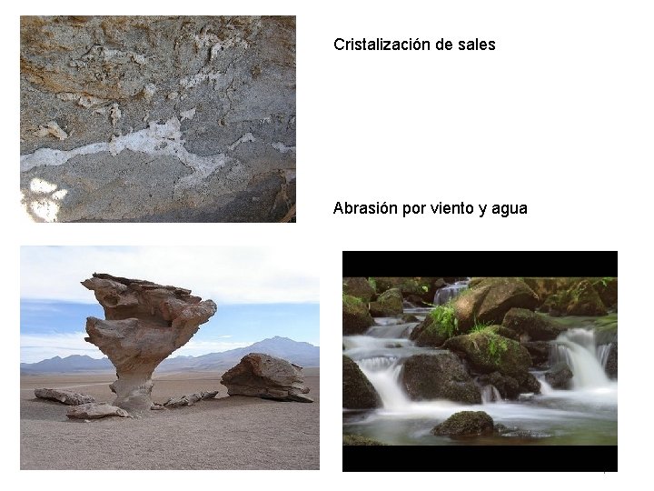 Cristalización de sales Abrasión por viento y agua | 5 