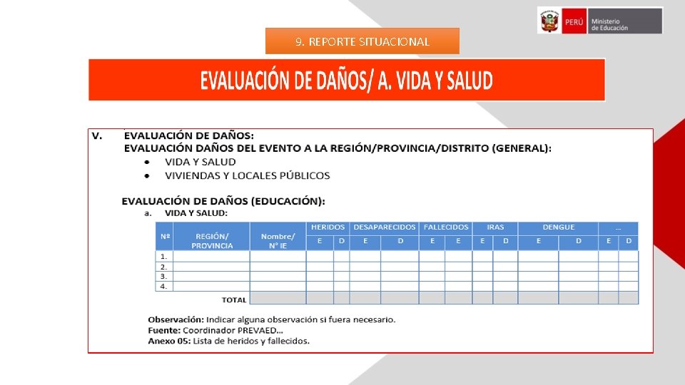 9. REPORTE SITUACIONAL 